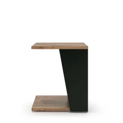 Beistelltisch Albi 40x40cm - Walnuss/schwarz