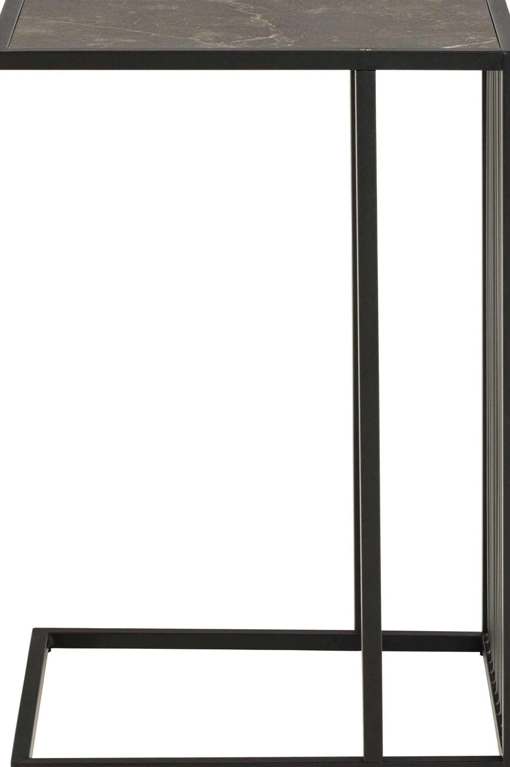 Beistelltisch aus schwarzem Marmor, Drahtgestell, 35x43x63 cm