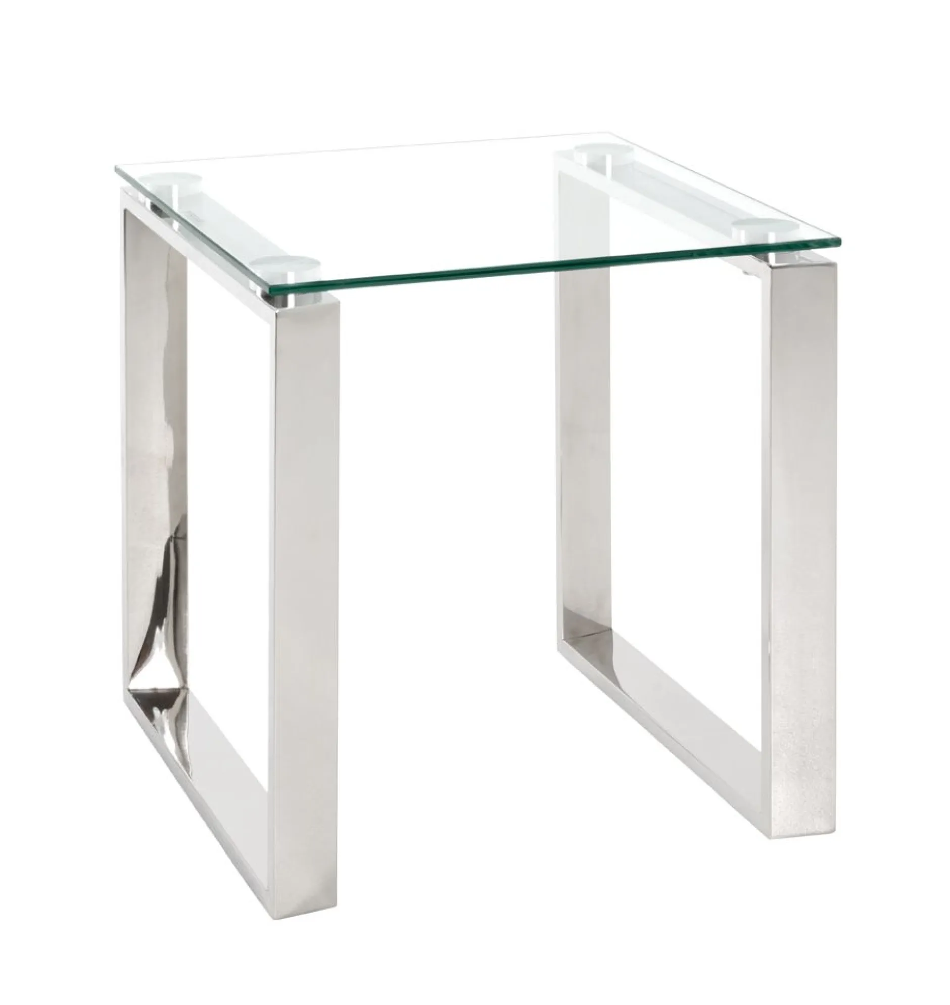 Beistelltisch Bella - 42x42x45 cm - Stahl/Sicherheitsglas