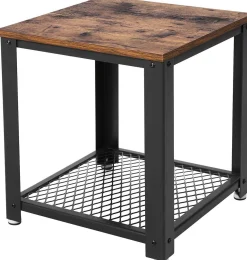 Beistelltisch Bill 45x45 1 Ablage - rustikal braun/schwarz