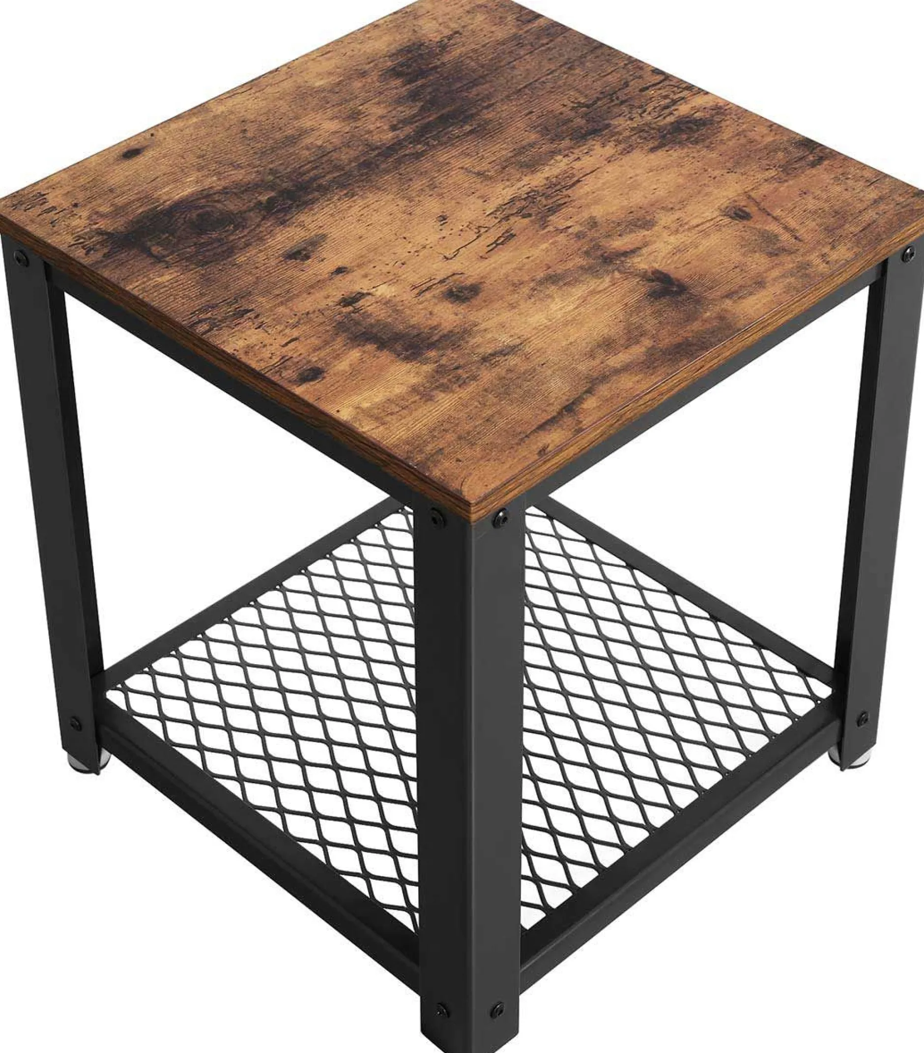 Beistelltisch Bill 45x45 1 Ablage - rustikal braun/schwarz