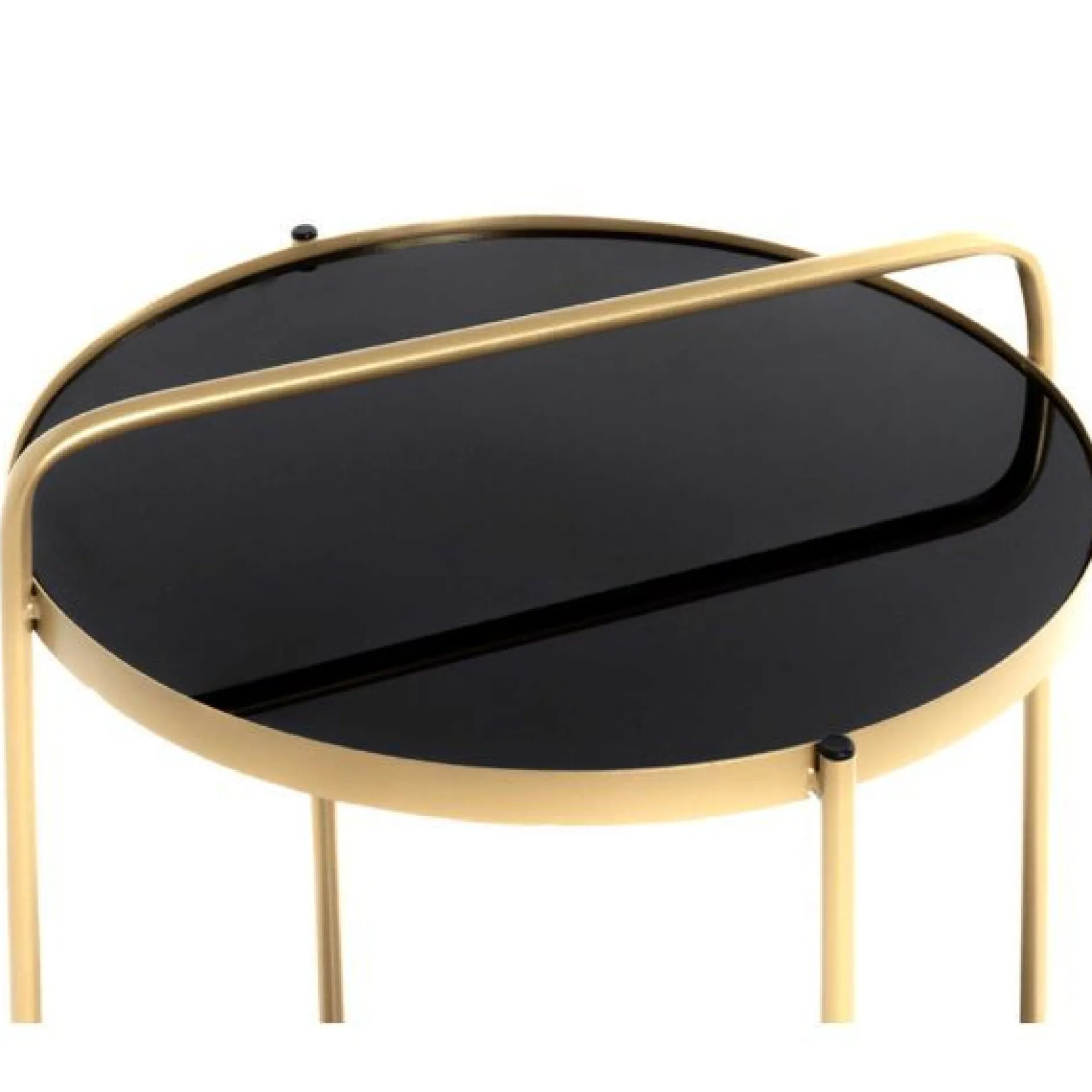 Beistelltisch | Ø38 cm x 51 cm | Schwarz-gold