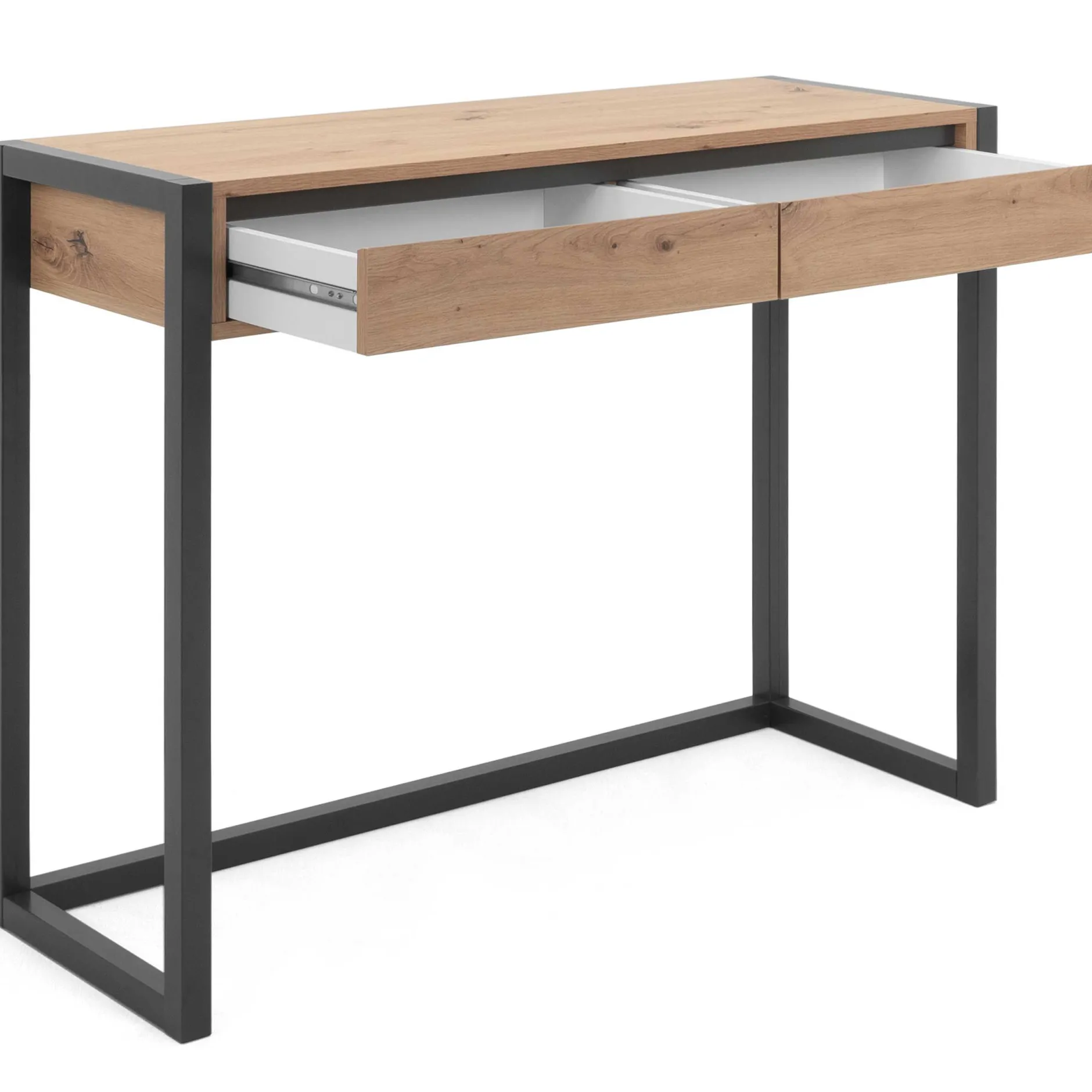 Beistelltisch Damon 100cm 2 Schubladen - Eiche/anthrazit