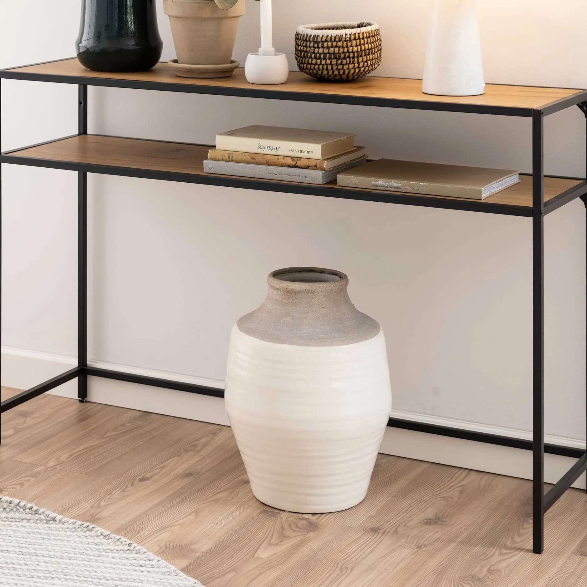 Beistelltisch Dover 120cm industrial - schwarz/Wildeiche