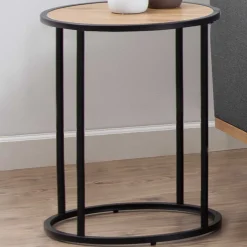 Beistelltisch Dover ø40cm - schwarz/Wildeiche