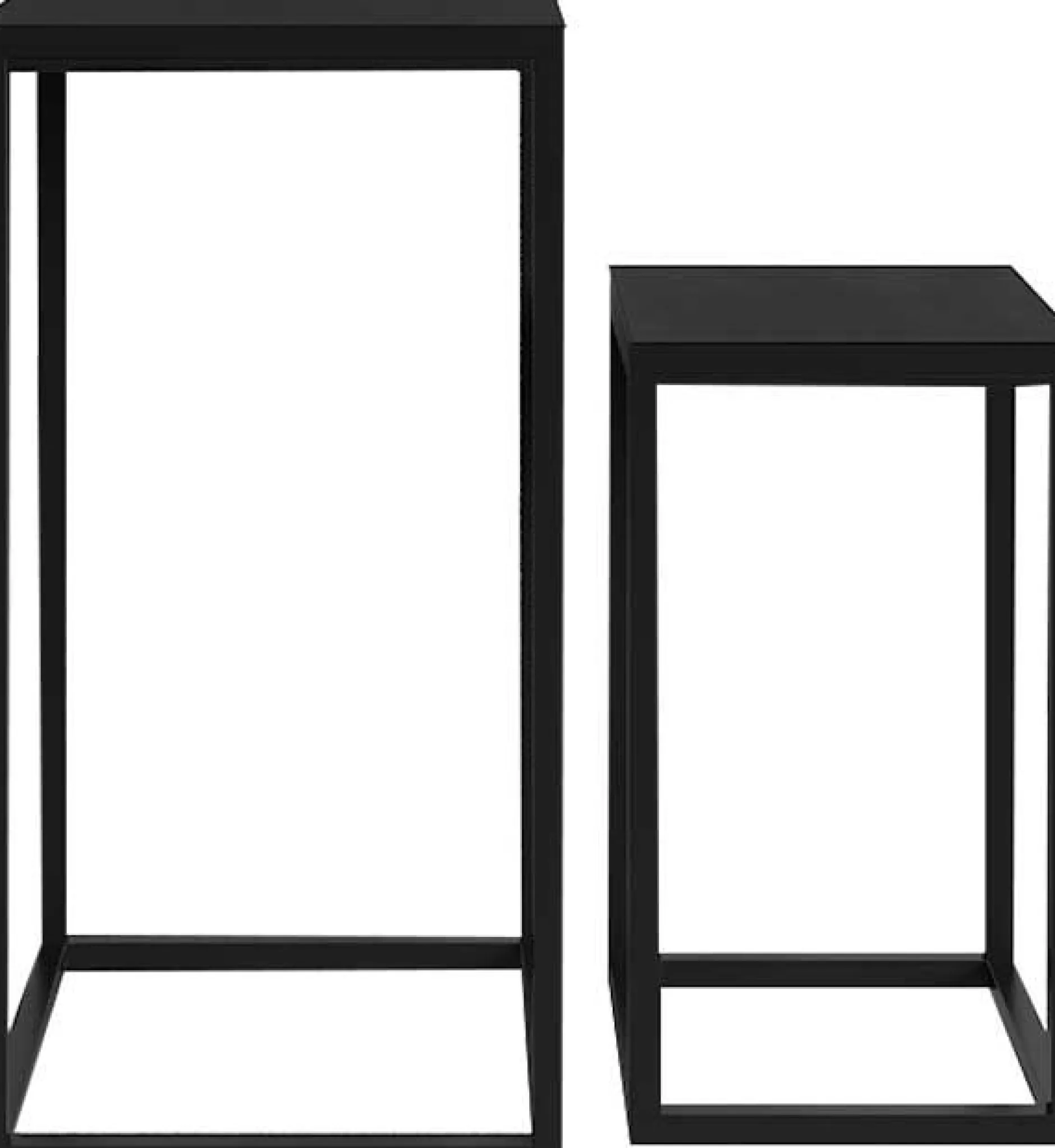 Beistelltische Madeira 2er-Set - Metall und schwarzes Mangoholz
