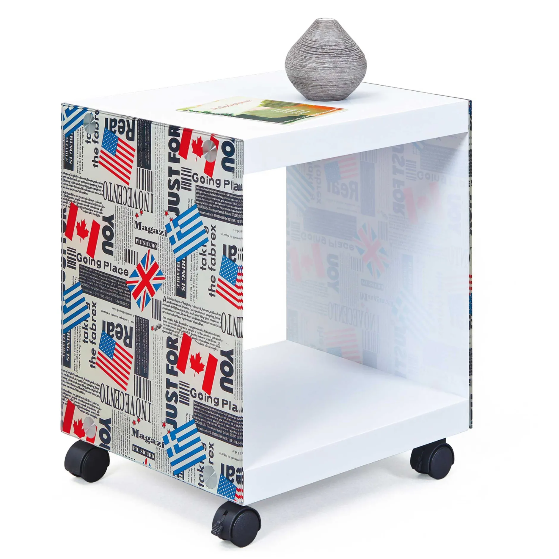 Beistelltisch Flagcube auf Rädern