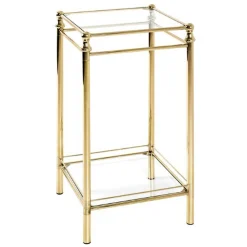 Beistelltisch | Glasablagen | 40 x 40 x 73 cm | Golddesign