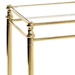 Beistelltisch | Glasablagen | 40 x 40 x 73 cm | Golddesign