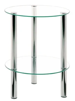 Beistelltisch Heiko - Glas/Chrom