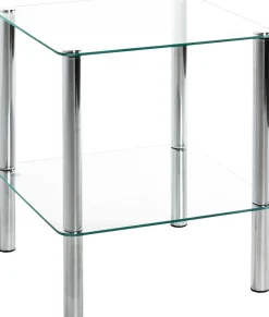 Beistelltisch Heiko 39x39cm - Glas/Chrom