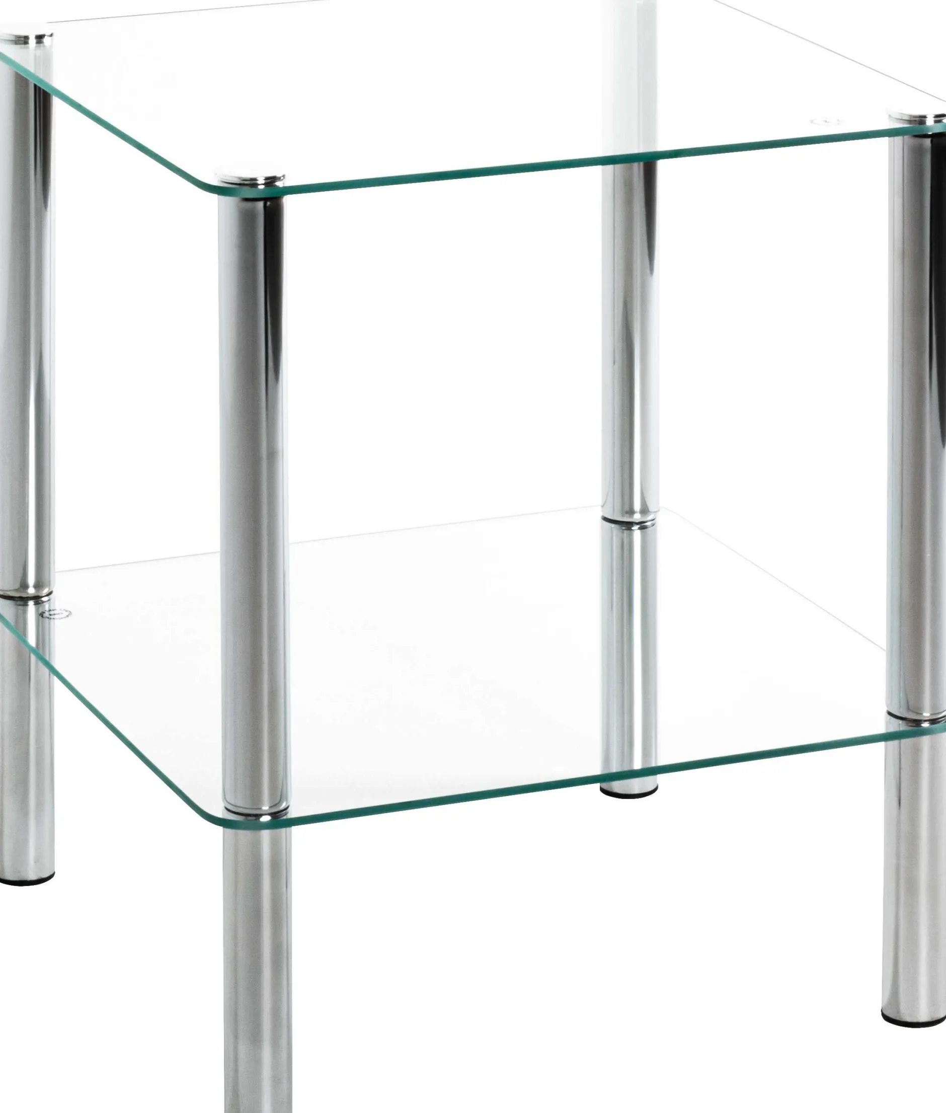 Beistelltisch Heiko 39x39cm - Glas/Chrom