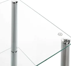 Beistelltisch Heiko 39x39cm - Glas/Chrom