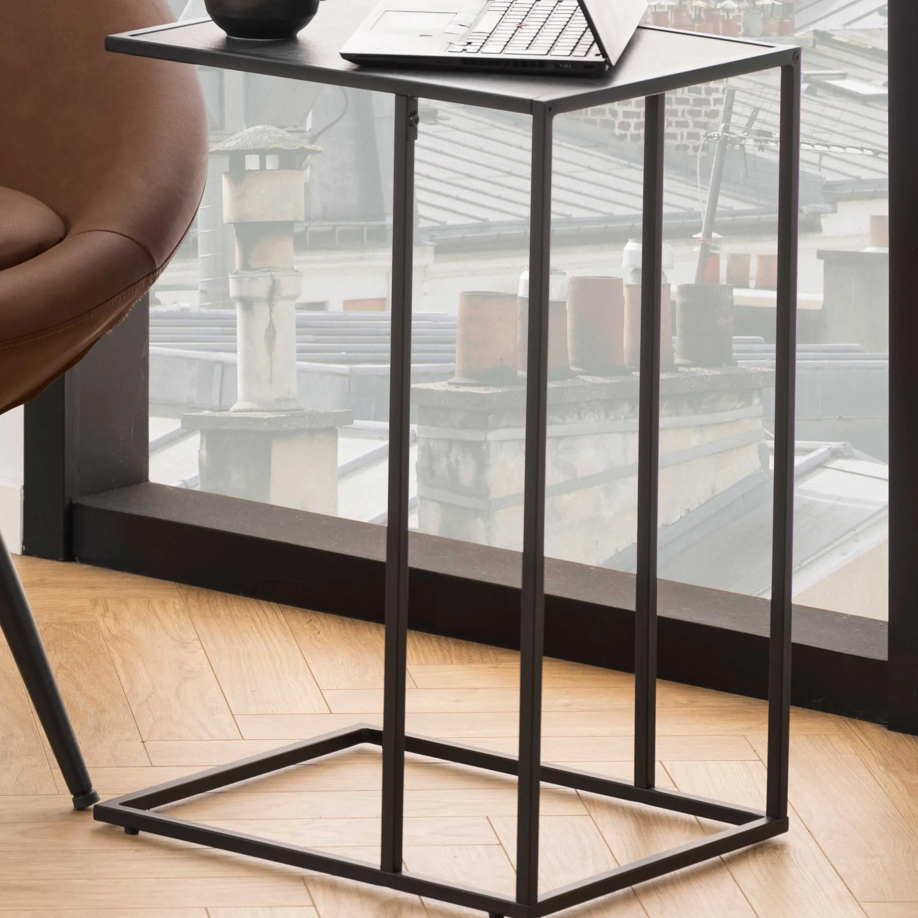Beistelltisch Infinity 43x35 cm - schwarzer Marmor