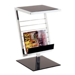 Beistelltisch | Inklusive Zeitschriftenhalter | 36 x 30 x 60 cm | Schwarz