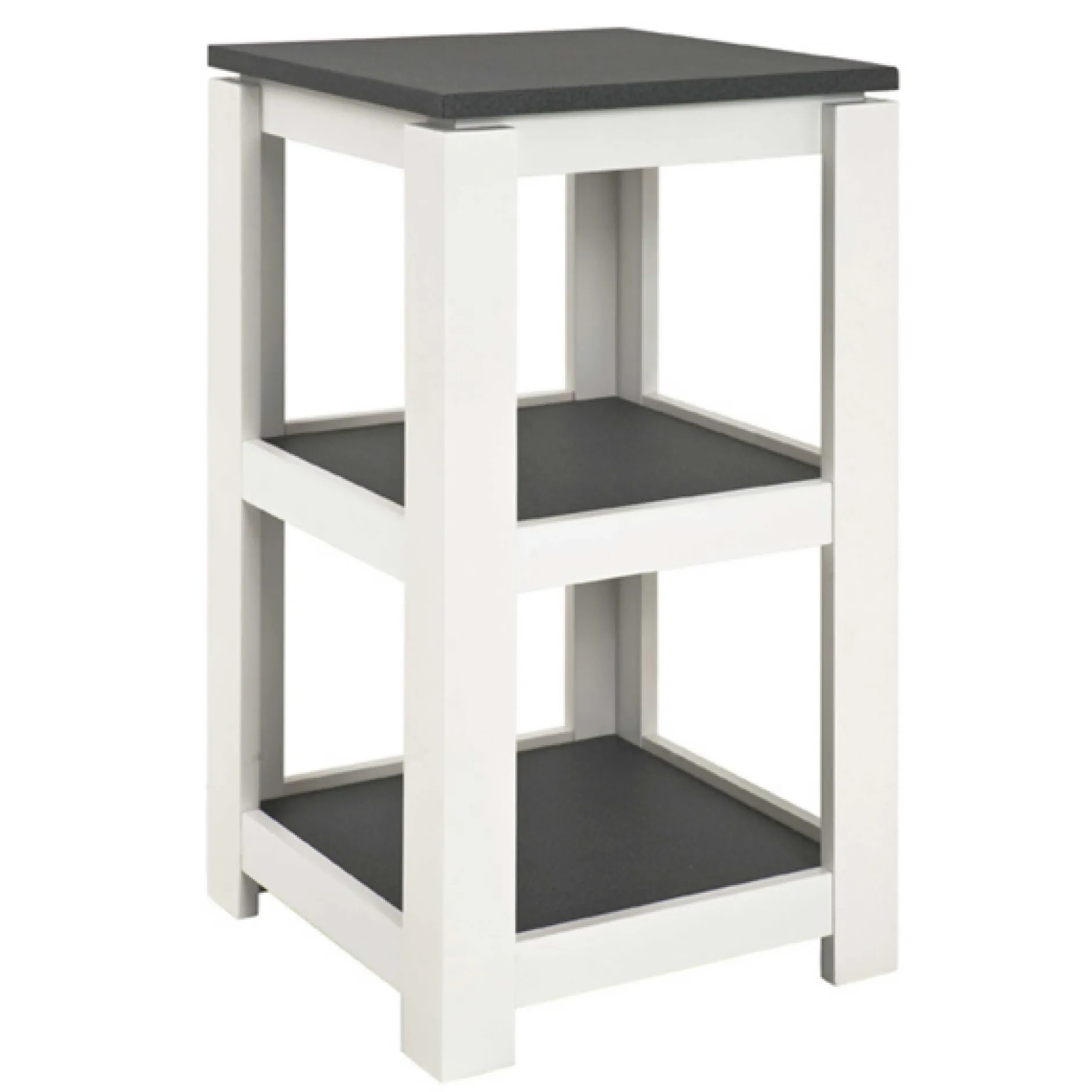 Beistelltisch Marius 40x40cm, 1 Ablage - weiß/anthrazit
