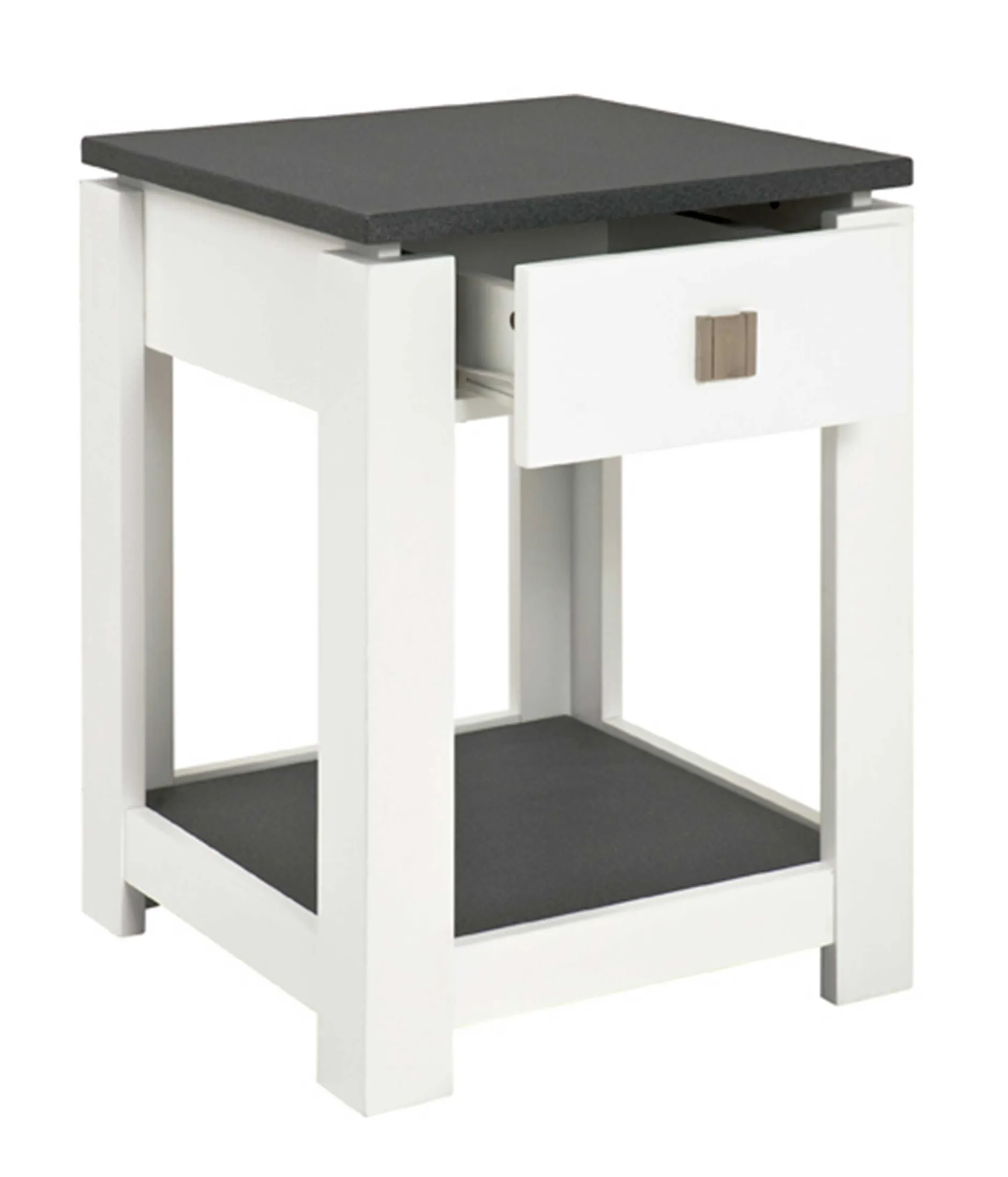 Beistelltisch Marius 40x40cm, 1 Schublade - weiß/anthrazit
