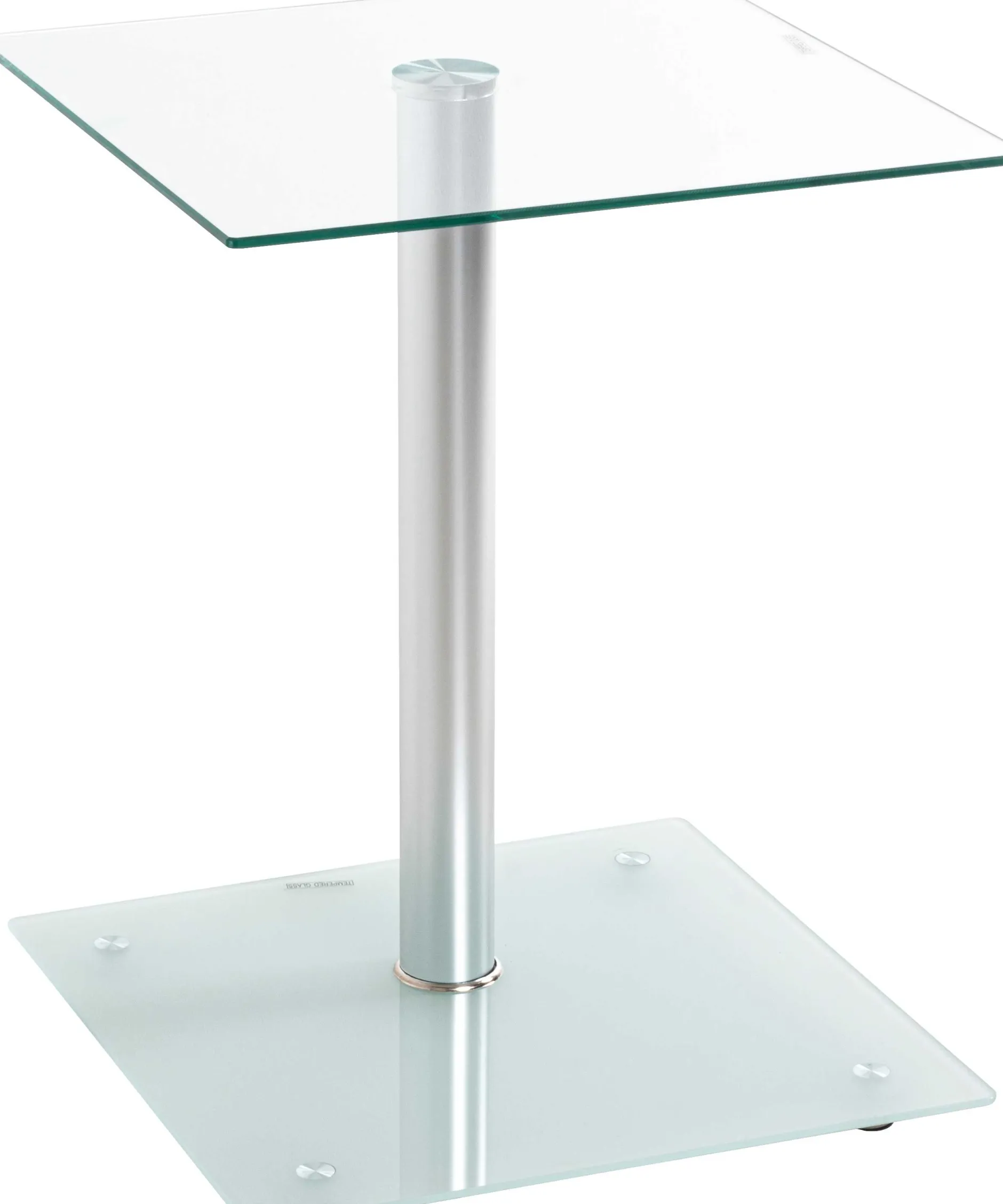 Beistelltisch mit Ablage aus Sicherheitsglas | 6 kg Tragkraft