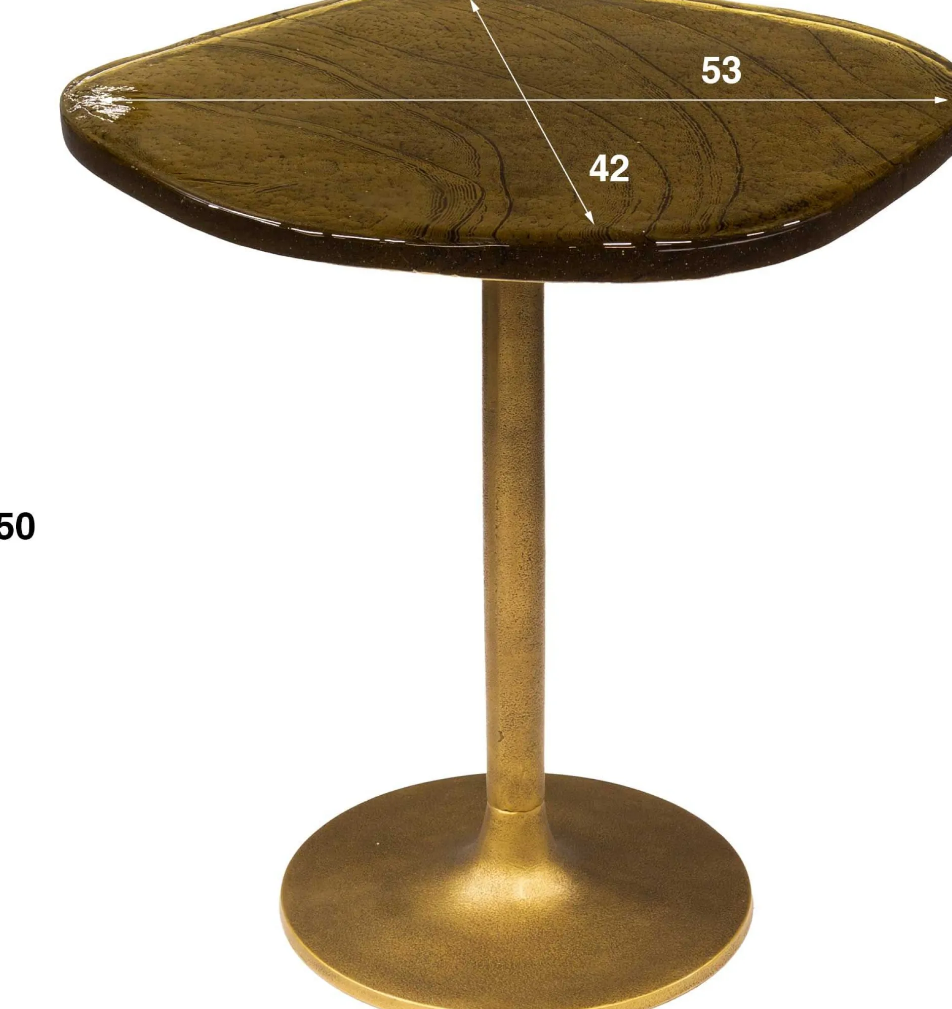 Beistelltisch mit Glasplatte Eclipse S - Antique Gold