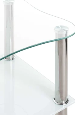 Beistelltisch mit Metallgestell und Glasablagen | 10 kg Tragkraft