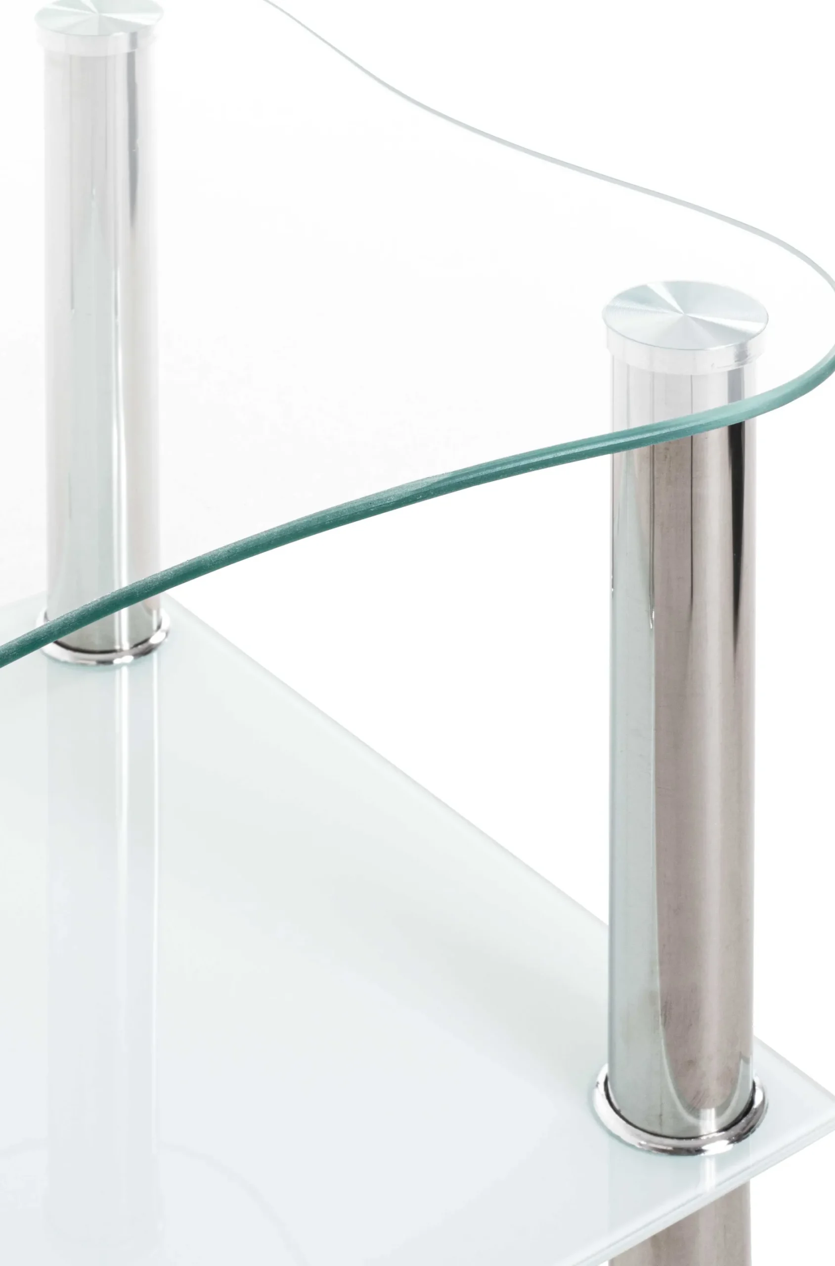 Beistelltisch mit Metallgestell und Glasablagen | 10 kg Tragkraft