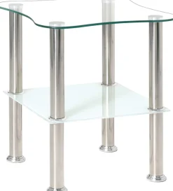 Beistelltisch mit Metallgestell und Glasablagen | 10 kg Tragkraft