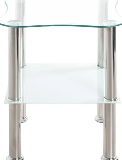 Beistelltisch mit Metallgestell und Glasablagen | 10 kg Tragkraft