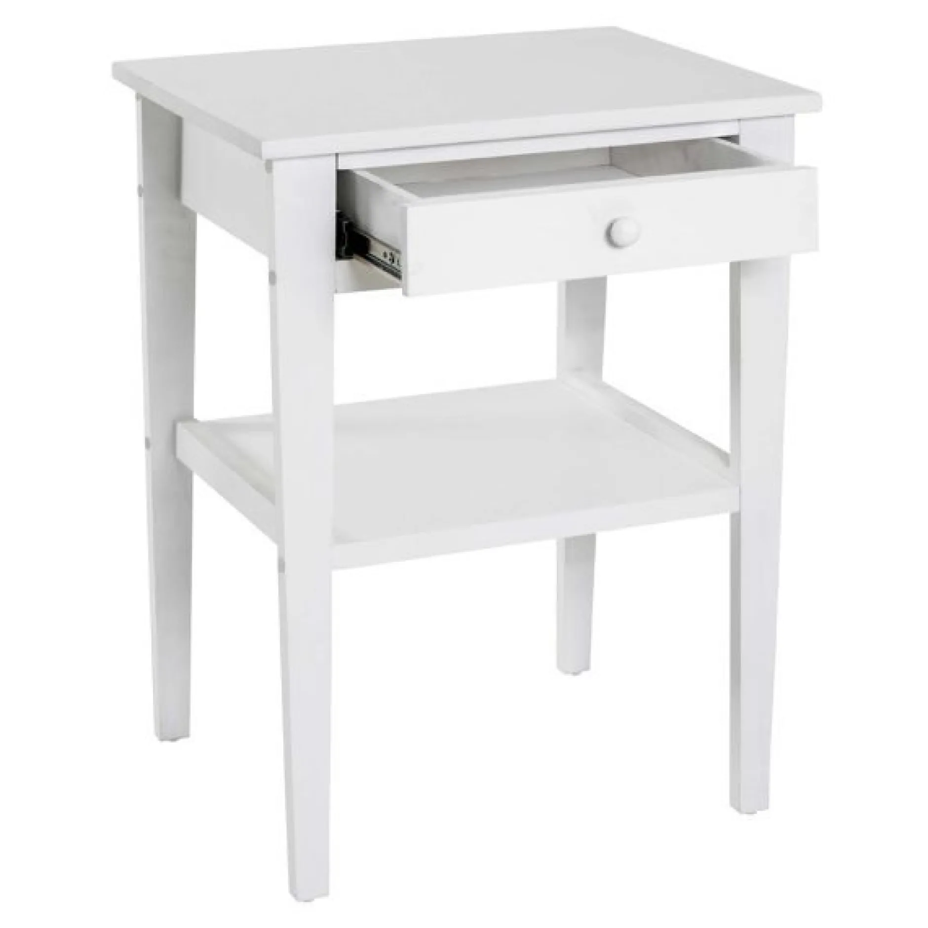 Beistelltisch mit Schublade | 46 x 35 x 60 cm | Weiß