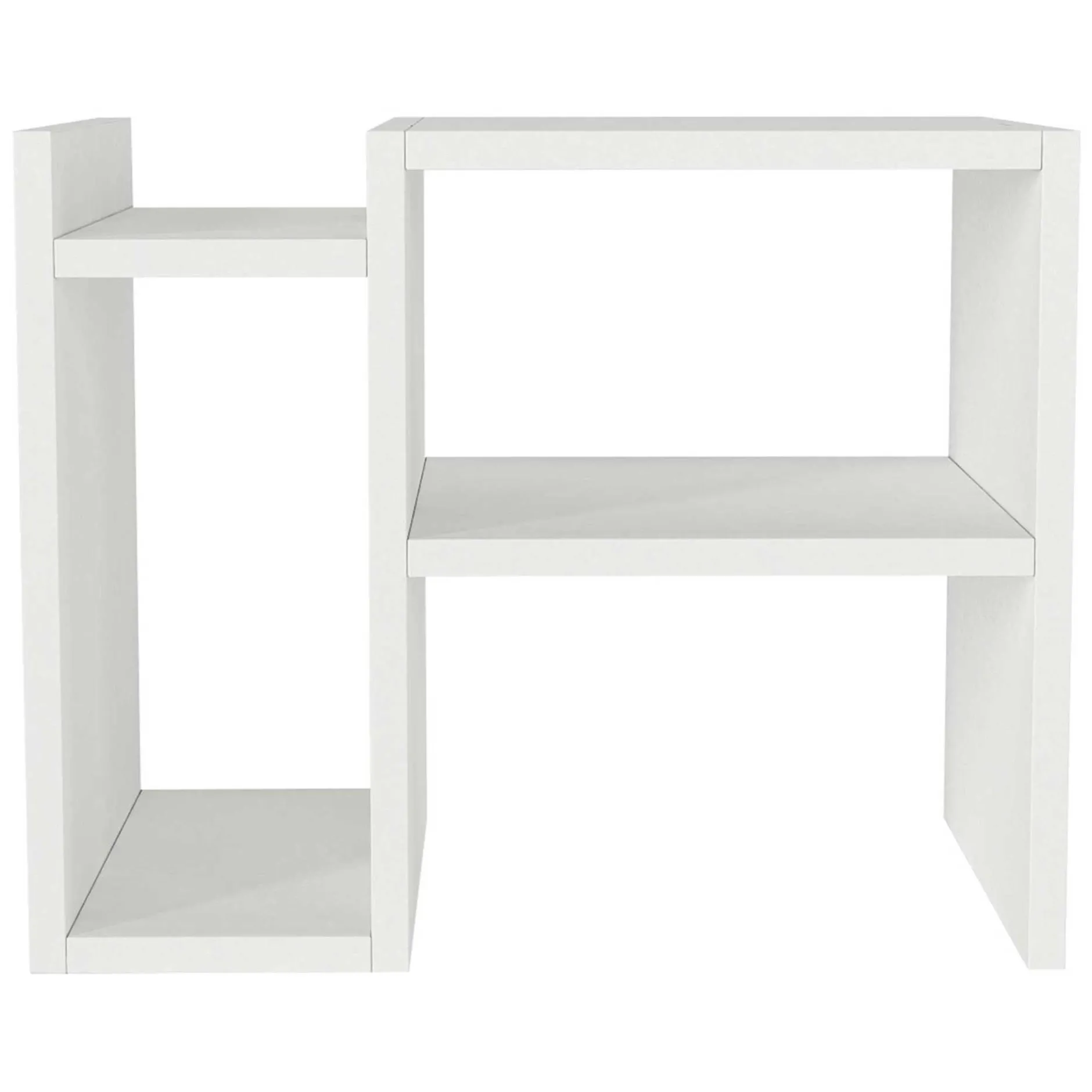 Beistelltisch Piyon - 50x30x40cm - mit Ablage - weiß