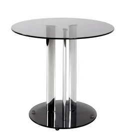 Beistelltisch Roano - grau getöntes Glas/schwarz