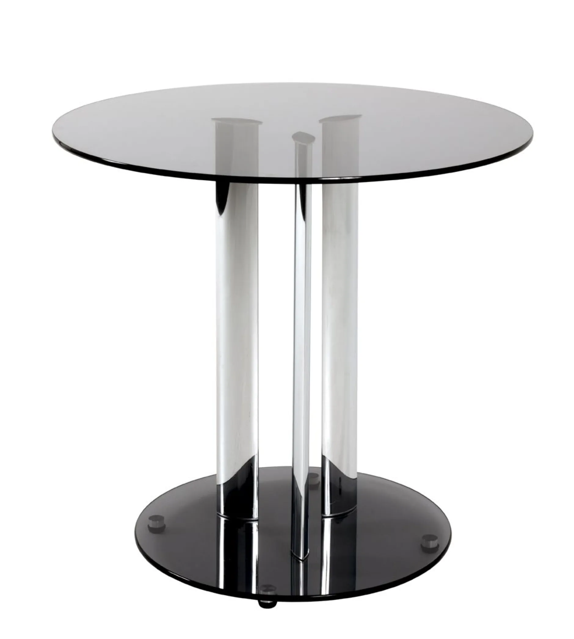 Beistelltisch Roano - grau getöntes Glas/schwarz