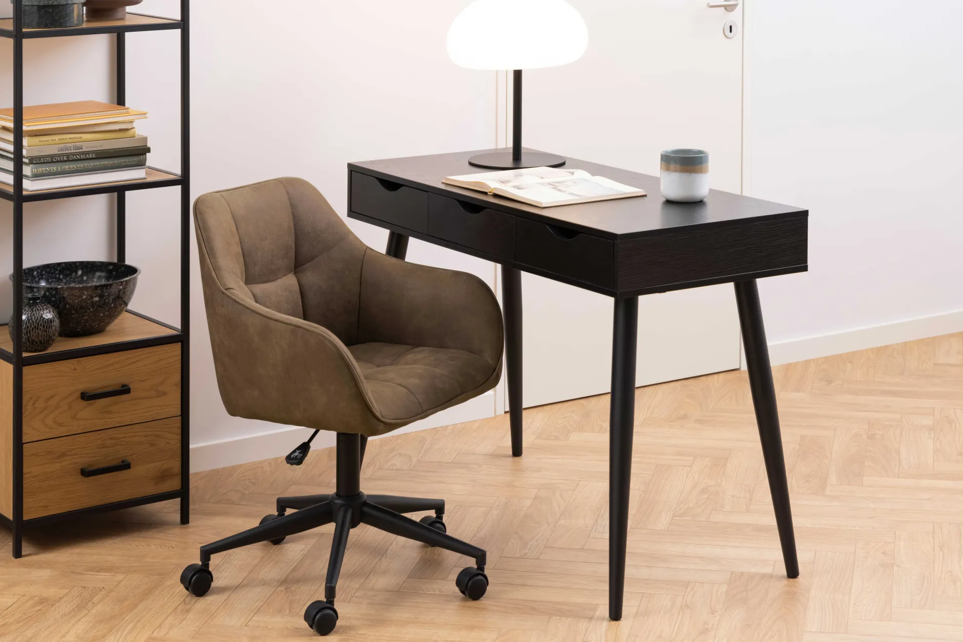 Beistelltisch/Schreibtisch Jupiter 110 cm 3 Schubladen - schwarz