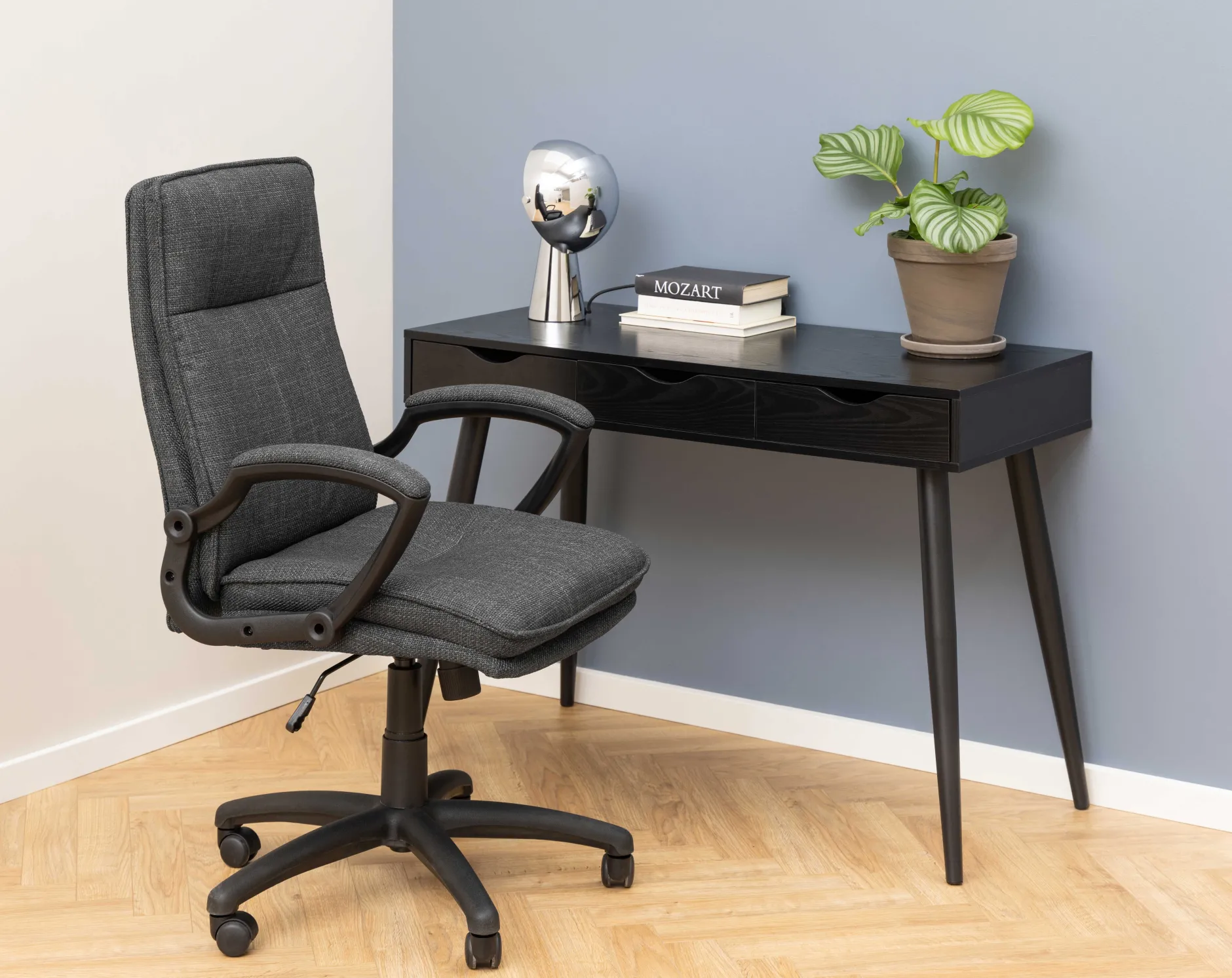 Beistelltisch/Schreibtisch Jupiter 110 cm 3 Schubladen - schwarz