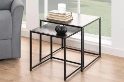 Beistelltisch-Set Dover - 2-teilig - 50x50x45cm - schwarz