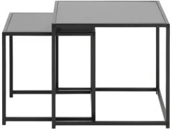Beistelltisch-Set Dover - 2-teilig - 50x50x45cm - schwarz