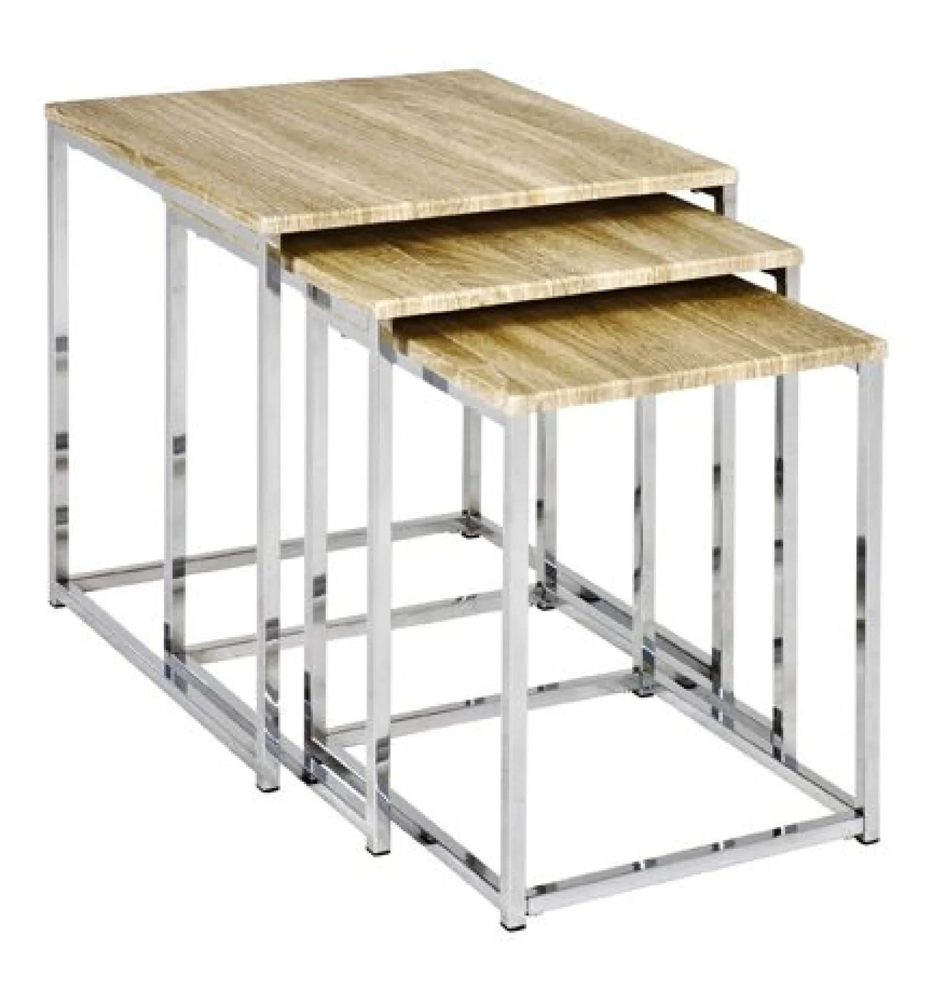 Beistelltisch-Set mit 3 Tischen | Design Light Oak