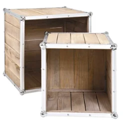 Beistelltisch-Set | 37 x 37 x 35 cm | Massivholz