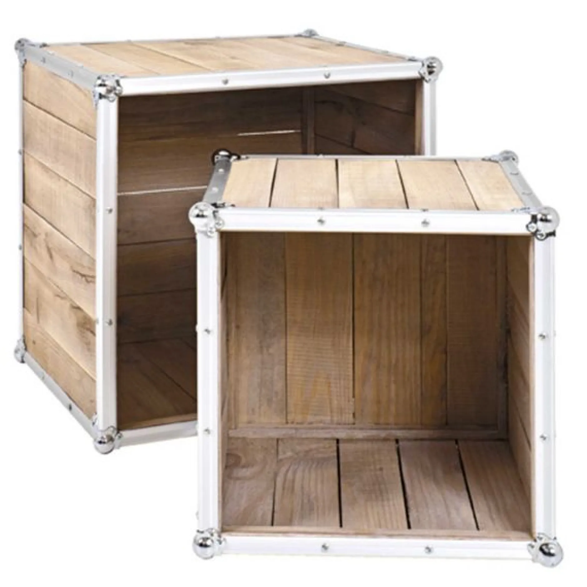 Beistelltisch-Set | 37 x 37 x 35 cm | Massivholz