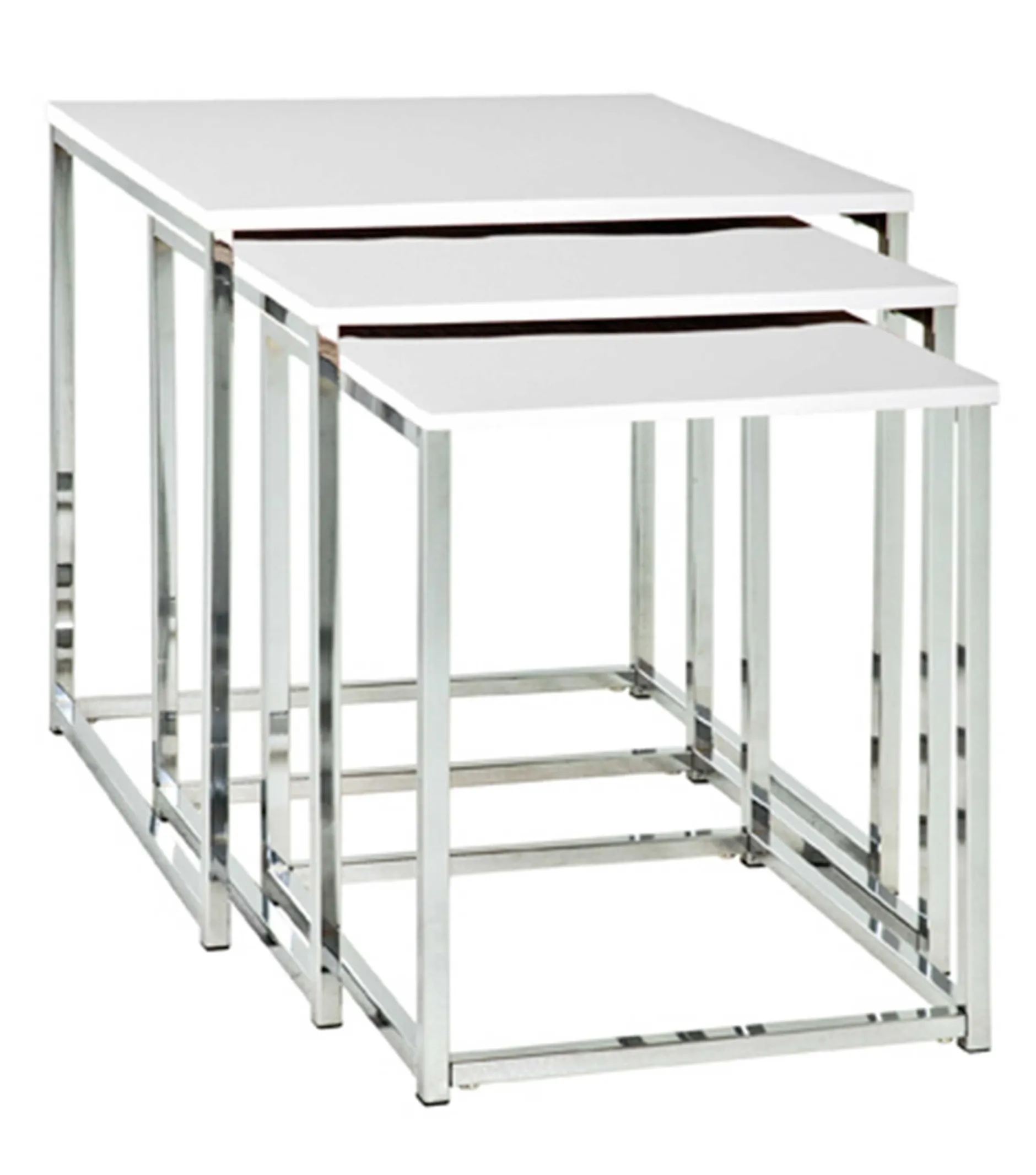 Beistelltisch-Set | 36 x 39 x 42 cm | Weiß