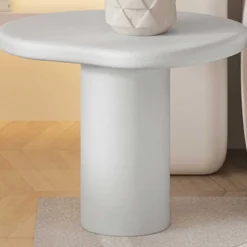 Beistelltisch Tavares - 58x50x50cm - organische Form - ecru