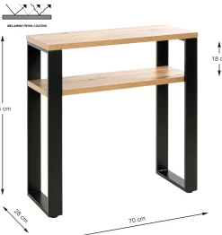 Beistelltisch | 70 x 28 x 75 cm | Anthracite Oak Design