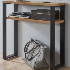Beistelltisch | 70 x 28 x 75 cm | Anthracite Oak Design