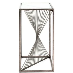 Beistelltisch | 30 x 30 x 60 cm | Braun/Glas