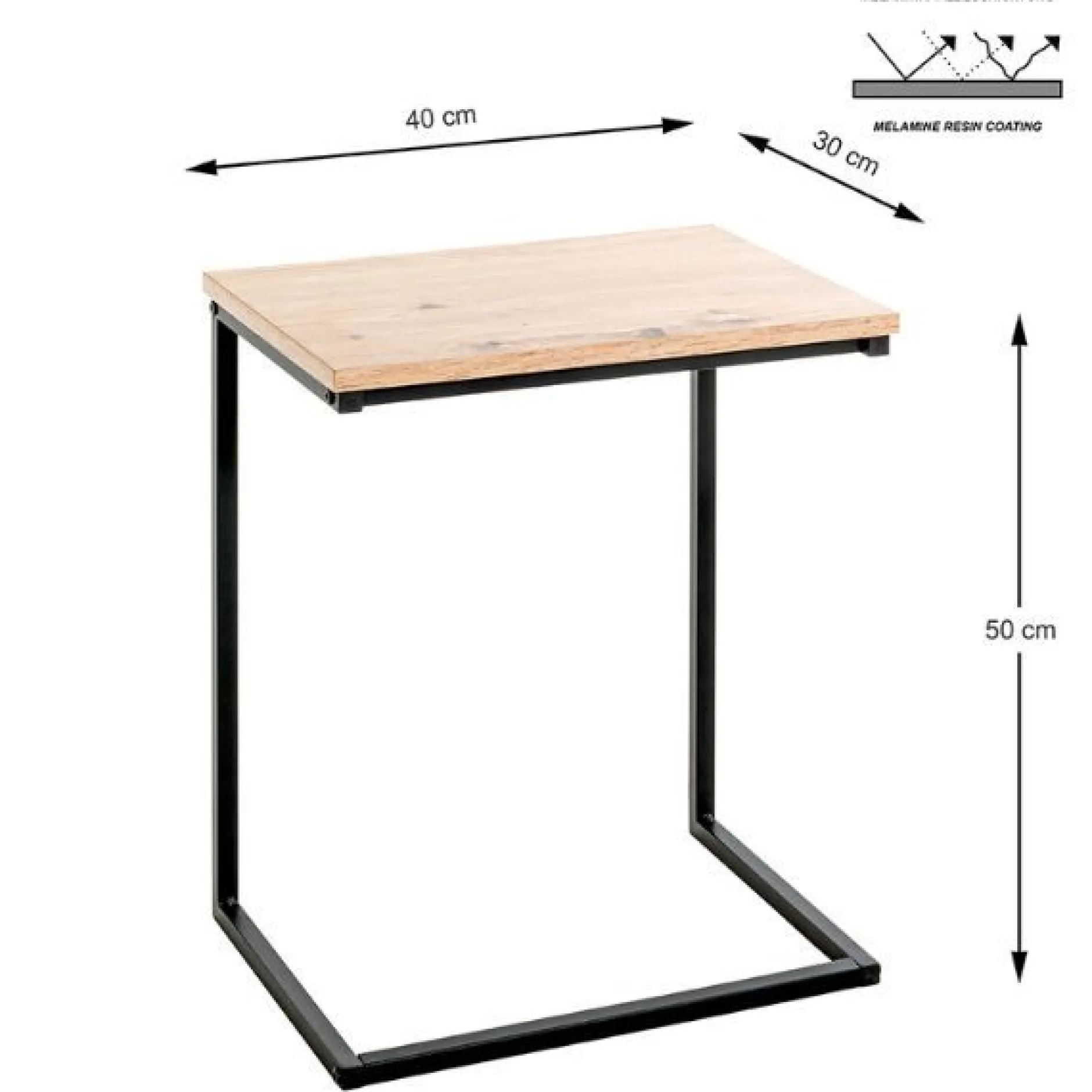Beistelltisch | 40 x 30 x 50 cm | Design Light Oak