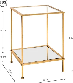 Beistelltisch | 39 x 39 x 55 cm | Goldausführung