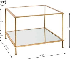 Beistelltisch | 60 x 60 x 45 cm | Goldausführung