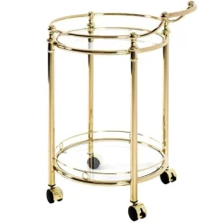 Beistelltisch | 59 x 49 x 79 cm | Gold/Glas