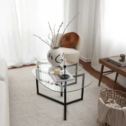 Bellisimo Couchtisch-Set | METALLRAHMEN | Mattschwarz