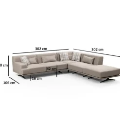 Bentley Ecksofa | BUCHENHOLZ / SPANPLATTE | Beige