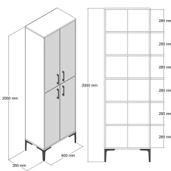 Berlin A Mehrzweckschrank | 100 % MELAMIN | Walnuss, Creme